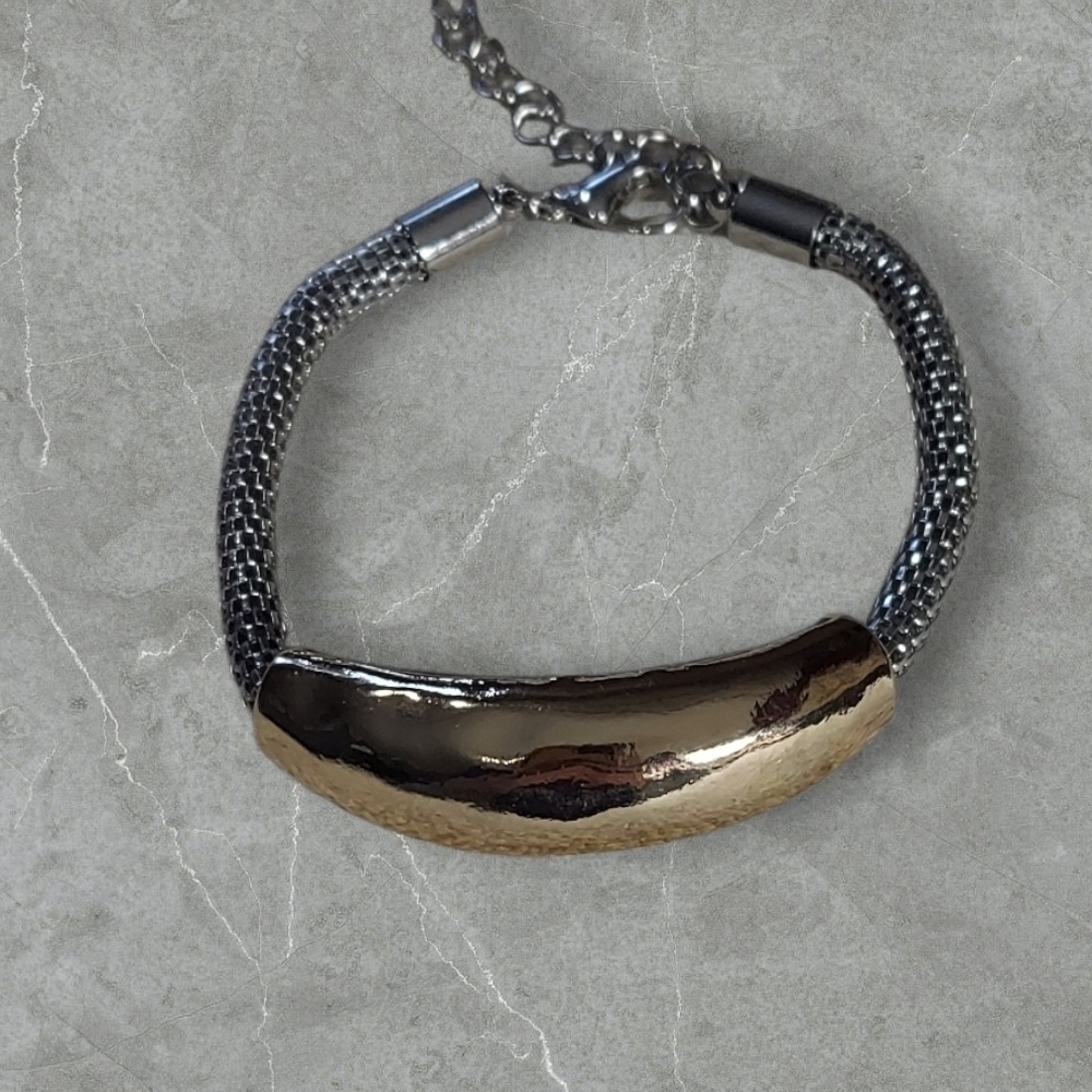 NWT Nadine West Two-Tone Slide Chain Bracelet